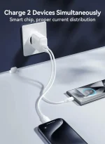 Joyroom JR-TCF12 20W Dual-Port USB-C Charger - White - Image 4