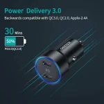 ⁦شاحن سيارة Choetech-C0054-V2 مزدوج PD بقوة 40 واط - شحن فائق السرعة⁩ - الصورة ⁦5⁩