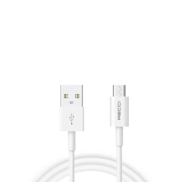 كيبل شحن سريع وناقل بيانات Recci RTC-P05M Micro USB 4.5A بطول 1.5 متر - أبيض