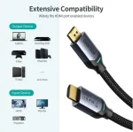 Choetech-XHH01- HDMI 8K to HDMI Cable 2m (Black Nylon) - Image 7