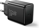 شاحن Joyroom Flash Series JR-TCF06 أحادي المنفذ 20 وات بتقنية توصيل الطاقة (PD) USB أسود