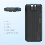 ⁦باور بانك Choetech-B654-BK-EG بسعة 10000 مللي أمبير مع تقنية PD بقوة 20 واط⁩ - الصورة ⁦2⁩