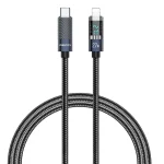 كابل شحن ومزامنة كريستال لايتنينج Recci RS-16CL بقوة 27 وات، 1.2 متر - أسود