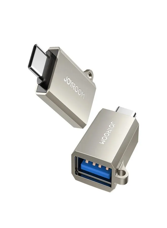 محول Joyroom S-H151 USB-C إلى USB-A (أنثى) مع فتحة حبل، فضي محول Joyroom S-H151 USB-C إلى USB-A (أنثى) مع فتحة حبل، فضي