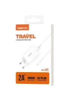 ⁦كابل شحن ومزامنة Recci RC58EL Lightning بقوة 2A وطول 1 متر - أبيض⁩ - الصورة ⁦2⁩