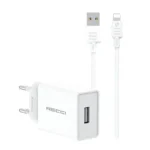 كابل شحن ومزامنة Recci RC58EL Lightning بقوة 2A وطول 1 متر - أبيض