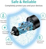 ⁦شاحن سيارة Choetech-C0054-V2 مزدوج PD بقوة 40 واط - شحن فائق السرعة⁩ - الصورة ⁦3⁩