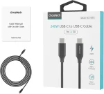 Choetech-CC003-USB-C to USB-C Cable 2m - Black - Image 2