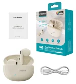 ⁦سماعات بلوتوث Choetech TWS-BH-T24 اللاسلكية - أبيض لؤلؤي⁩ - الصورة ⁦4⁩