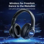AWEI A200BL Rechargeable Wireless Bluetooth Headphones with Memory Card Slot - Black - Image 2