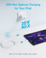 Anker 20W USB-C Wall Charger - White (PowerPort III Nano)18-month warranty from the local official agent - Image 4