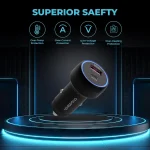 ⁦Choetech-TC0014 شاحن سيارة سريع 60 واط بمنفذي USB-C و USB-A⁩ - الصورة ⁦6⁩