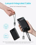 Anker 10000mAh Power bank with Built-in USB-C Cable - 22.5W - Black-18-month warranty from the local official agent - Image 5
