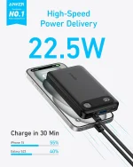 Anker 10000mAh Power bank with Built-in USB-C Cable - 22.5W - Black-18-month warranty from the local official agent - Image 6