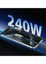 ⁦كابل Ritchie RS18CC Travel Series Type-C إلى Type-C PD 240W للشحن السريع ونقل البيانات بطول 1.5 متر⁩ - الصورة ⁦4⁩