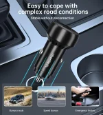 ⁦Choetech-TC0014 شاحن سيارة سريع 60 واط بمنفذي USB-C و USB-A⁩ - الصورة ⁦3⁩