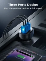 Joyroom JR-CCD03 Car Charger with Digital Display and 3 USB Ports 3.4A - Image 6