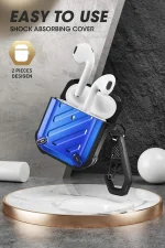 Recci Unicorn Beetle Pro Protective Case for Apple AirPods 1 and 2 (Blue) - Image 4