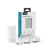 Choetech PD6011 PD65W GaN Ultra-Slim Dual USB-C & USB-A Port Wall Charger, White - Image 2