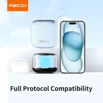 Recci RPB-P46 High Power Fast Charging 10000mAh Power Bank with 2 Built-in Cables - Beige - Image 4