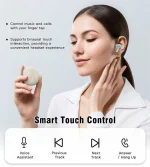 ⁦سماعات بلوتوث Choetech TWS-BH-T24 اللاسلكية - أبيض لؤلؤي⁩ - الصورة ⁦5⁩