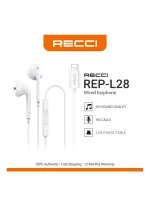 سماعات أذن سلكية Recci REP-L28 بمنفذ Lightning - جودة صوت HD وباس عميق ومكالمات واضحة