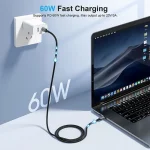 Choetech-XCC-1015-USB-C to USB-C 60W PD Cable - Black - Image 7