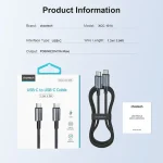 Choetech-XCC-1015-USB-C to USB-C 60W PD Cable - Black - Image 2