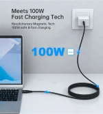 CHOETECH-XCC-1054-100W Magnetic USB-C to USB-C Cable - Black - Image 8