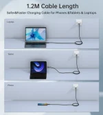 CHOETECH -XCC-1040-240W-USB-C 4 Gen 3 Cable - Versatile Speed ​​and Compatibility - Gray - Image 3