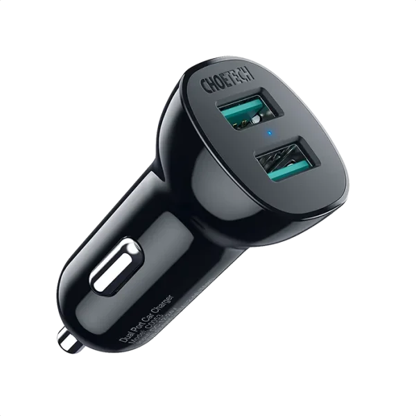 شاحن سيارة Choetech فائق السرعة بمنفذين 36W QC 3.0
