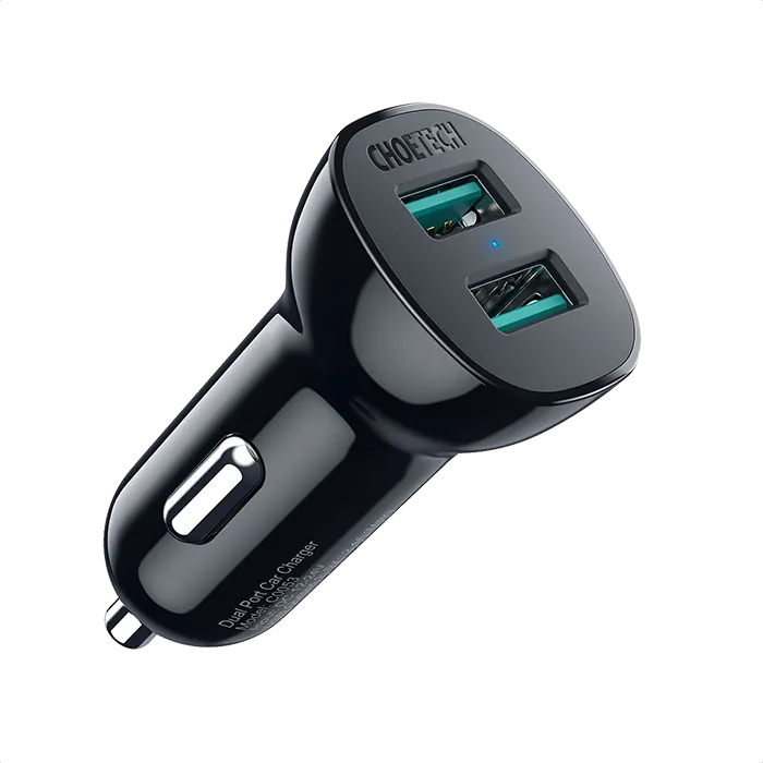 شاحن سيارة Choetech فائق السرعة بمنفذين 36W QC 3.0