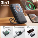 ⁦باور بانك Joyroom JR-PBM02 مغناطيسي 3×1 بسعة 10000mAh وشحن سريع 22.5W – أسود⁩ - الصورة ⁦5⁩