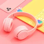 Cute Cat Ear Kids Bluetooth Headphones – Wireless, Over-Ear, Stereo Sound, Foldable with LED Lights for Girls – Pink - Image 6
