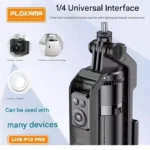 ⁦عصا سيلفي ثلاثية القوائم Plokama Live P10 Pro بارتفاع 180 سم – أسود⁩ - الصورة ⁦6⁩