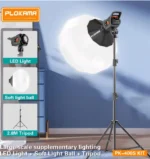 ⁦إضاءة احترافية Plokama PK-400s بقوة 200 واط مع QX 65CM وستاند – مثالية للفيديو والفوتوغرافيا⁩ - الصورة ⁦5⁩