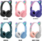 Cute Cat Ear Kids Bluetooth Headphones – Wireless, Over-Ear, Stereo Sound, Foldable with LED Lights for Girls – Pink - Image 5