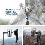 Plokama PK-996 Aluminum Alloy Tripod with Ring Light & Remote Control – Compatible with Smartphones, GoPro & Cameras - Image 6
