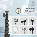 Plokama PK-996 Aluminum Alloy Tripod with Ring Light & Remote Control – Compatible with Smartphones, GoPro & Cameras - Image 2
