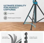 Plokama PK-996 Aluminum Alloy Tripod with Ring Light & Remote Control – Compatible with Smartphones, GoPro & Cameras - Image 5