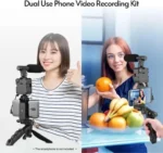PLOKAMA PK-771 – 5-in-1 Video Camera Rig with U-Shape Handle, Dual LED Lights, Microphone & Smartphone Holder - Image 4