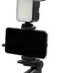 PLOKAMA PK-771 – 5-in-1 Video Camera Rig with U-Shape Handle, Dual LED Lights, Microphone & Smartphone Holder