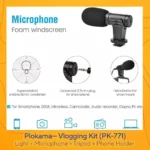 PLOKAMA PK-771 – 5-in-1 Video Camera Rig with U-Shape Handle, Dual LED Lights, Microphone & Smartphone Holder - Image 5