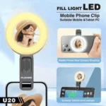 u20 Mini Upgraded Ring Light with Clip & Portable LED for Mobile – 4 Adjustable Color Lighting Modes for Selfies, Makeup & Vlogging - Image 3