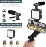 PLOKAMA PK-771 – 5-in-1 Video Camera Rig with U-Shape Handle, Dual LED Lights, Microphone & Smartphone Holder - Image 3