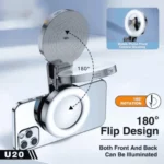 u20 Mini Upgraded Ring Light with Clip & Portable LED for Mobile – 4 Adjustable Color Lighting Modes for Selfies, Makeup & Vlogging - Image 6
