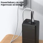 ⁦باور بانك Awei P171K – سعة 60000 مللي أمبير – شحن سريع 65 واط – بشاشة LED ومنفذي Type-C⁩ - الصورة ⁦4⁩