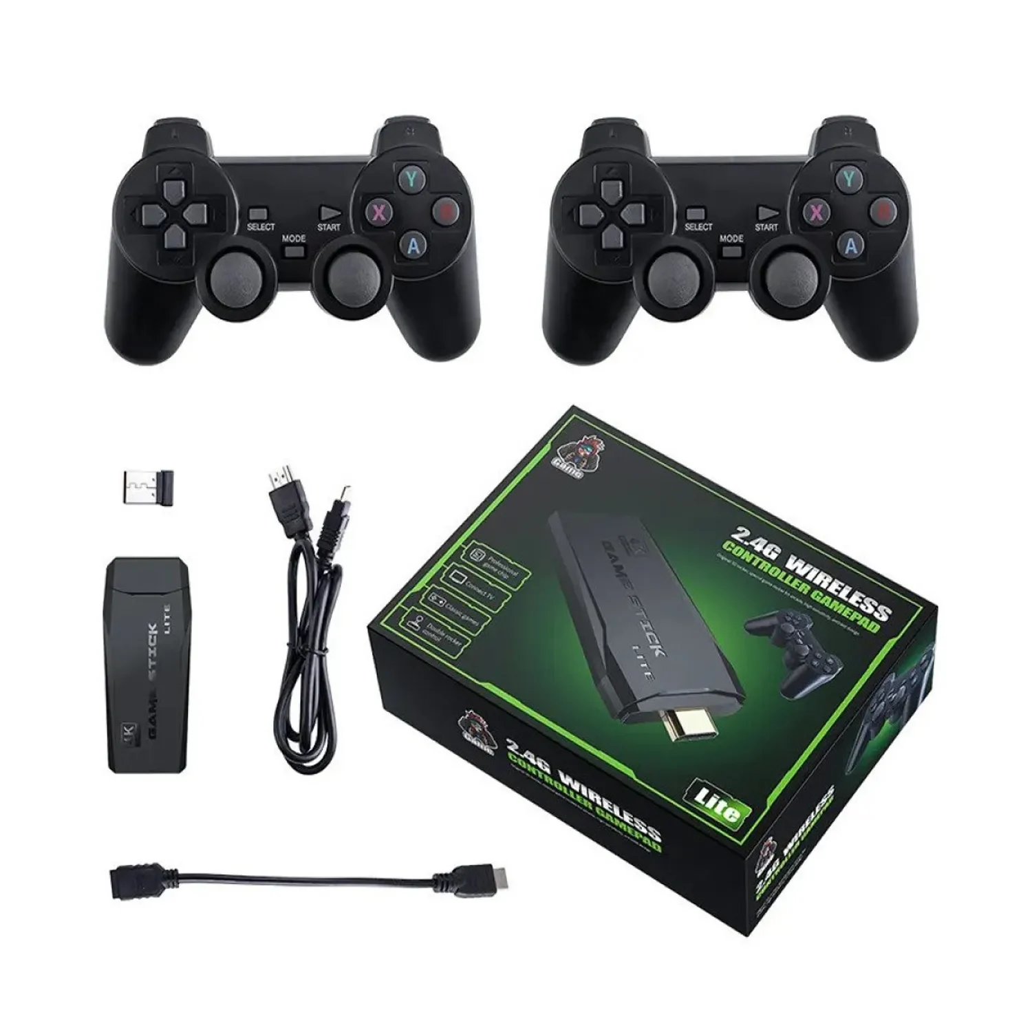 تنزيل (75) Retro Gaming Console with Wireless Controller Gamepad – Black - Image 1