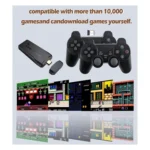 Retro Gaming Console with Wireless Controller Gamepad – Black - Image 5