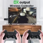 Retro Gaming Console with Wireless Controller Gamepad – Black - Image 9